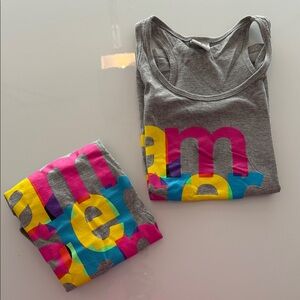 Gray Tank Top with Colorful Amsterdam Print